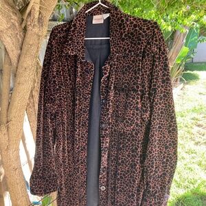 Velour Leopard Print Shacket by Crossroads